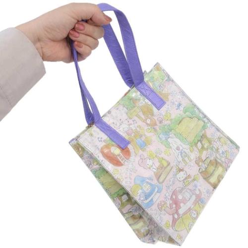 サンリオキャラクターズ トートバッグ プリントトートバッグ ラッピングパープル サンリオ キャラクター グッズ