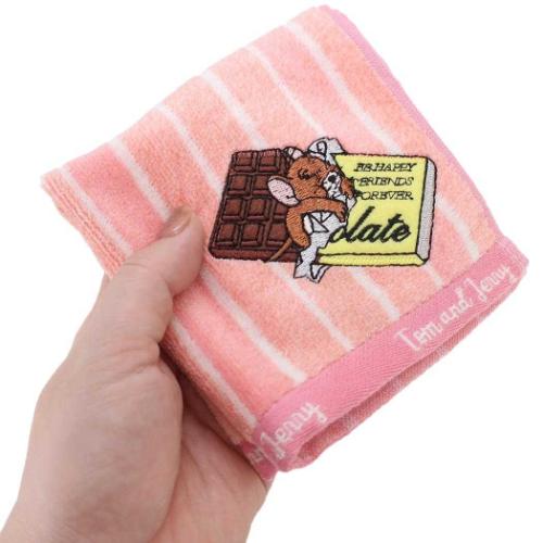 トムとジェリー ミニタオル シャーリングハンカチタオル ピンクイエローチョコレートタオル ワーナーブラザース メール便可