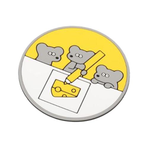 ねずみのANDY キッチン雑貨 ラバーコースター イエロー アンディ キャラクター グッズ メール便可