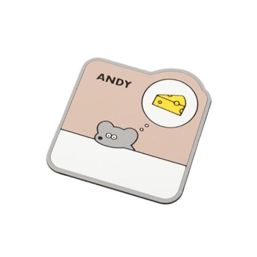 ねずみのANDY キッチン雑貨 ラバーコースター ベージュ アンディ キャラクター グッズ メール便可