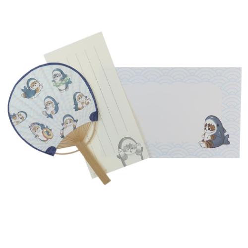 モフサンド グリーティングカード 竹うちわ サメにゃん mofusand キャラクター グッズ メール便可