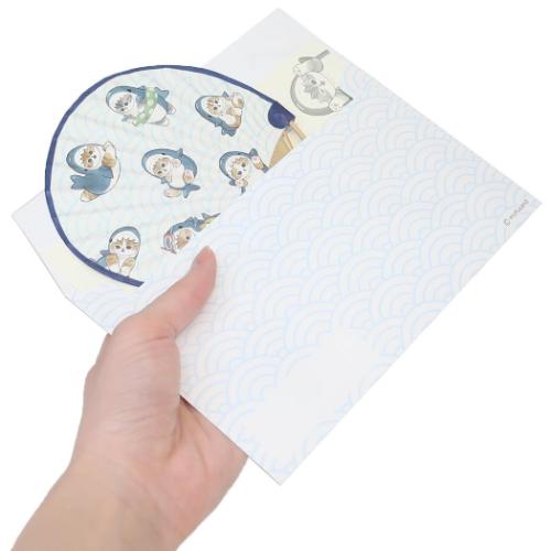 モフサンド グリーティングカード 竹うちわ サメにゃん mofusand キャラクター グッズ メール便可