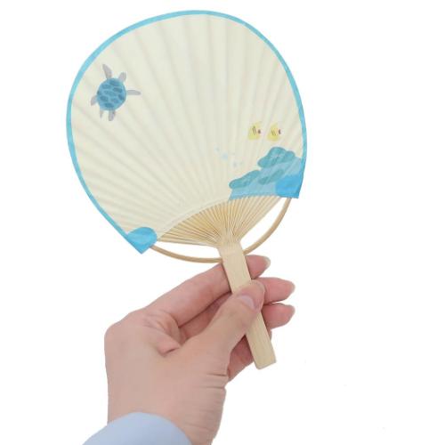 藤並うずら グリーティングカード 竹うちわ ジンベエザメ かわいい グッズ メール便可