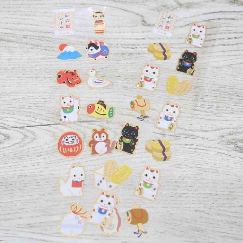 シールシート 和のシール 招き猫 かわいい グッズ メール便可