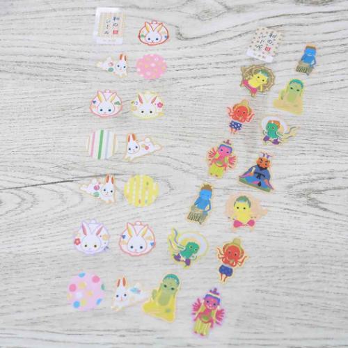 シールシート 和のシール うさぎ かわいい グッズ メール便可