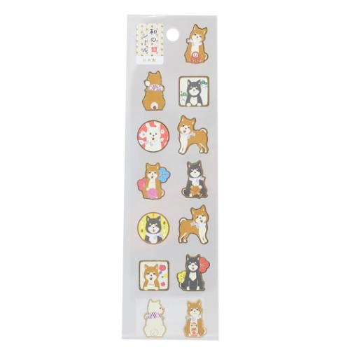 シールシート 和のシール 柴犬 かわいい グッズ メール便可
