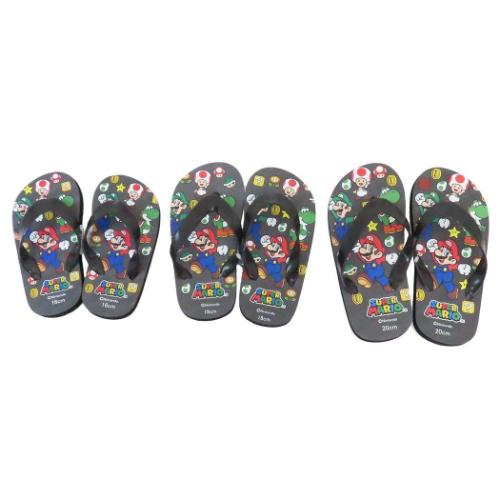 スーパーマリオ 子供用サンダル ビーチサンダル ブラック キャラクター グッズ