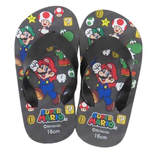 スーパーマリオ 子供用サンダル ビーチサンダル ブラック キャラクター グッズ