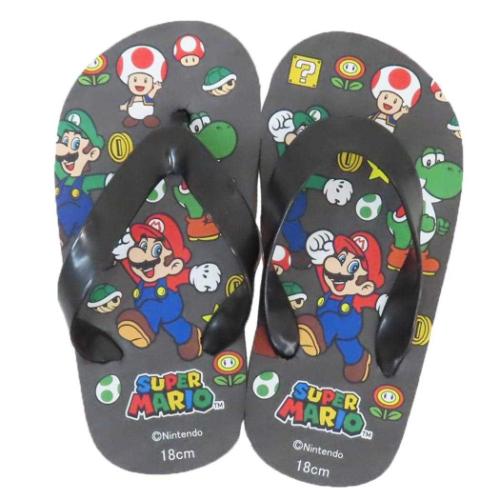 スーパーマリオ 子供用サンダル ビーチサンダル ブラック キャラクター グッズ