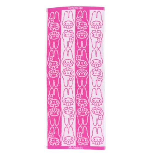 マイメロディ フェイスタオル ジャガードロングタオル マイメロちゃんフェイス サンリオ キャラクター グッズ メール便可