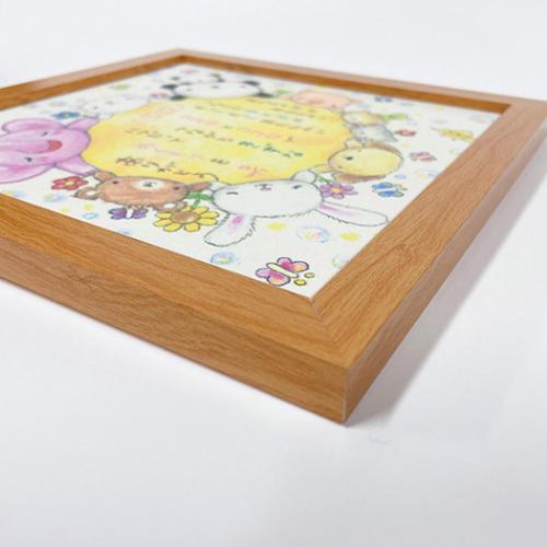 絵描きサリー フレーム付きアート その顔にありがとう ナチュラル パンダ 20cm角額装 動物メッセージアート グッズ 取寄品