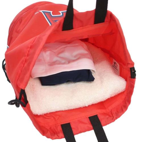 ロサンゼルス エンゼルス プールバッグ ボンサックビーチバッグ 2層 レッド MLB 男の子 グッズ メール便可