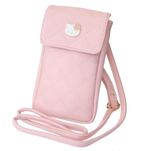 ハローキティ スマホポーチ ミニミニバッグ ピンクキルト サンリオ キャラクター グッズ