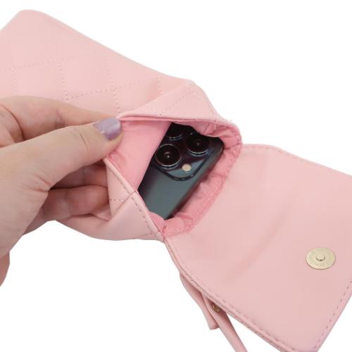 ハローキティ スマホポーチ ミニミニバッグ ピンクキルト サンリオ キャラクター グッズ