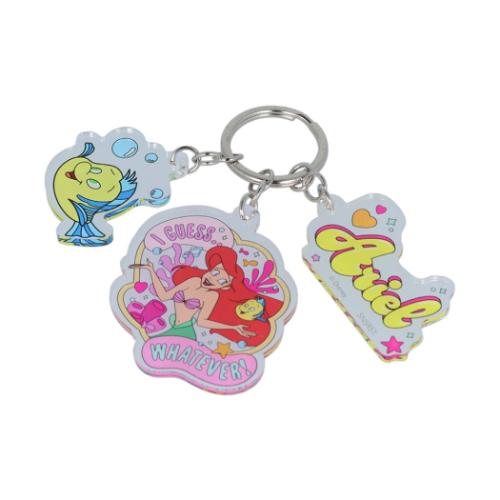 リトルマーメイド キーリング 3連アクリルキーホルダー TP アリエル ディズニープリンセス キャラクター グッズ メール便可