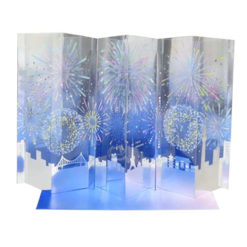 グリーティングカード ジャバラカード 花火2 立体的 グッズ メール便可