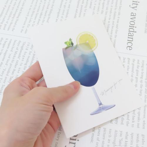 グリーティングカード シースルーカード ソーダ ブルー 多目的 グッズ メール便可