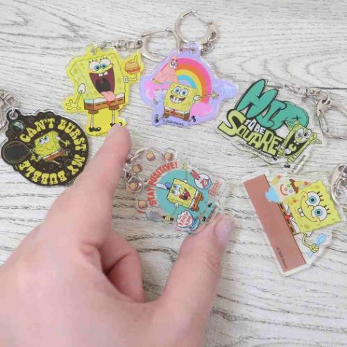 スポンジボブ キーリング アクリルキーホルダー ハンバーガー キャラクター グッズ メール便可