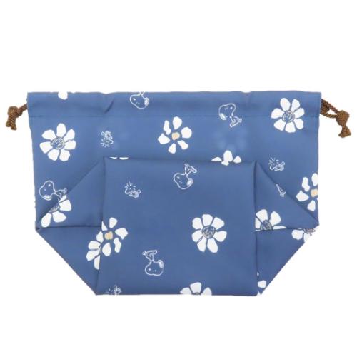 スヌーピー ランチ巾着 お弁当きんちゃくポーチ NAVY ピーナッツ キャラクター グッズ メール便可