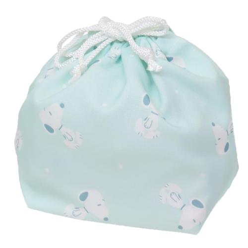 スヌーピー ランチ巾着 お弁当きんちゃくポーチ GREEN ピーナッツ キャラクター グッズ メール便可