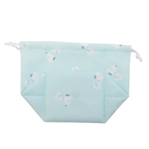 スヌーピー ランチ巾着 お弁当きんちゃくポーチ GREEN ピーナッツ キャラクター グッズ メール便可