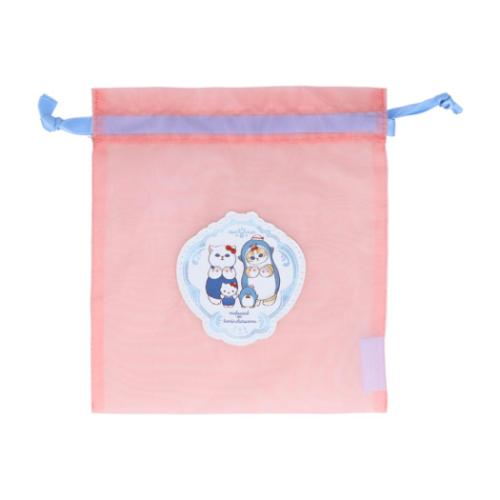 mofusandxサンリオキャラクターズ 巾着袋 刺繍シアー巾着 レトロフレーム サンリオ キャラクター グッズ メール便可