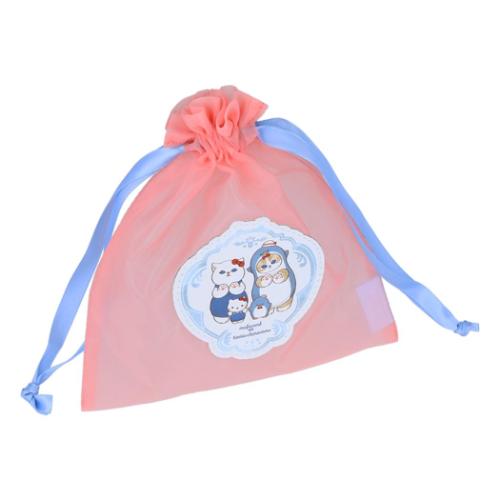 mofusandxサンリオキャラクターズ 巾着袋 刺繍シアー巾着 レトロフレーム サンリオ キャラクター グッズ メール便可