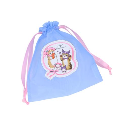 mofusandxサンリオキャラクターズ 巾着袋 刺繍シアー巾着 リボン サンリオ キャラクター グッズ メール便可