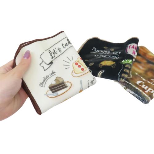 レトロシリーズ ミニタオル ジャガードハンカチタオル コーヒーメニュー プレゼント グッズ メール便可