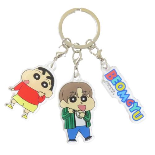 TOMORROW X TOGETHER クレヨンしんちゃん キーホルダー 3連アクリルキーホルダー BEOMGYU キャラクター グッズ メール便可