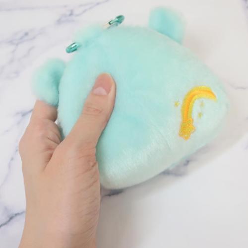 ケアベア ミニポーチ カラビナ付きぬいぐるみファスナーポーチ ウィッシュべア CareBears キャラクター グッズ