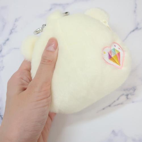 ケアベア ミニポーチ カラビナ付きぬいぐるみファスナーポーチ スパークルハートベア CareBears キャラクター グッズ