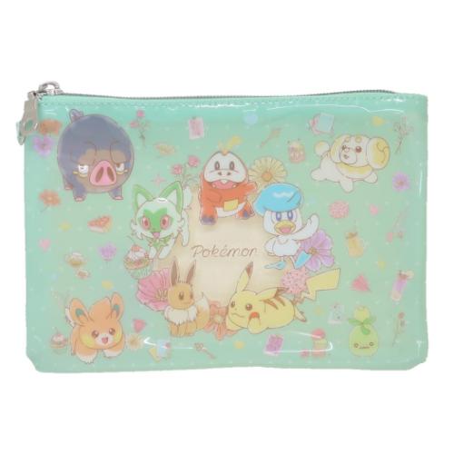 ポケットモンスター コスメポーチ フラットポーチ チラシ フラワー ポケモン キャラクター グッズ メール便可