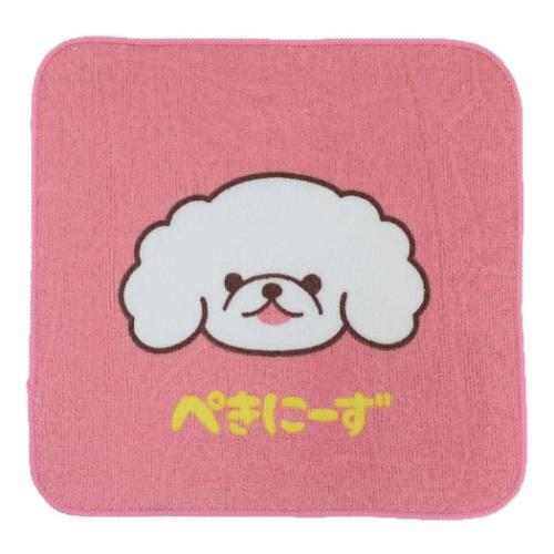 ワンワンワールド ミニタオル プリントミニハンカチ ぺきにーず いぬ かわいい グッズ メール便可