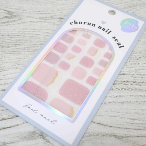 コスメ雑貨 フットネイルシール シンプルピンク かわいい グッズ メール便可
