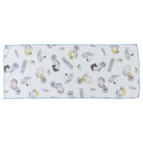 スヌーピー 速乾フェイスタオル クイックドライフェイスタオル ロングタオル アイスクリーム ピーナッツ キャラクター グッズ