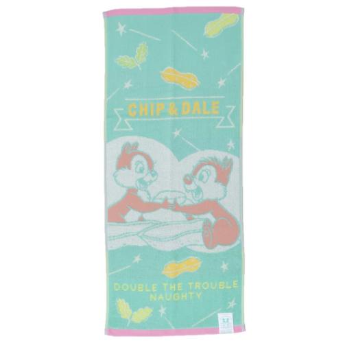 チップ＆デール フェイスタオル ジャガードロングタオル ツインズパステル ディズニー キャラクター グッズ メール便可