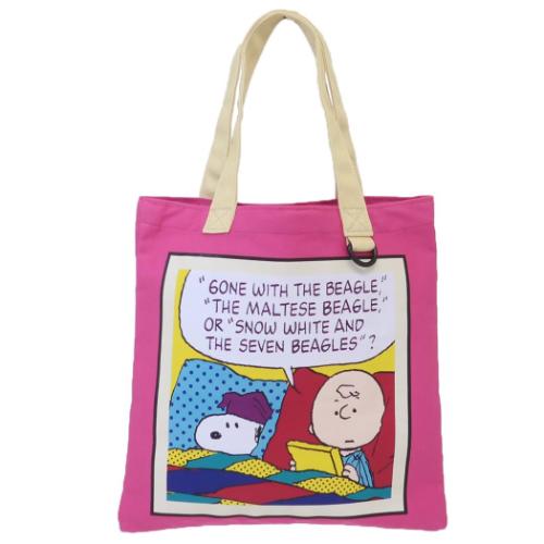 スヌーピー トートバッグ ミニフラットトート PK ビビットカラー ピーナッツ キャラクター グッズ メール便可