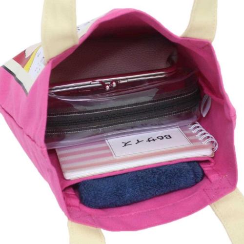 スヌーピー トートバッグ ミニフラットトート PK ビビットカラー ピーナッツ キャラクター グッズ メール便可