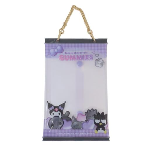 クロミxバッドばつ丸 クリアポーチ パッケージ風おでかけポーチ パープルブラック サンリオ キャラクター グッズ メール便可