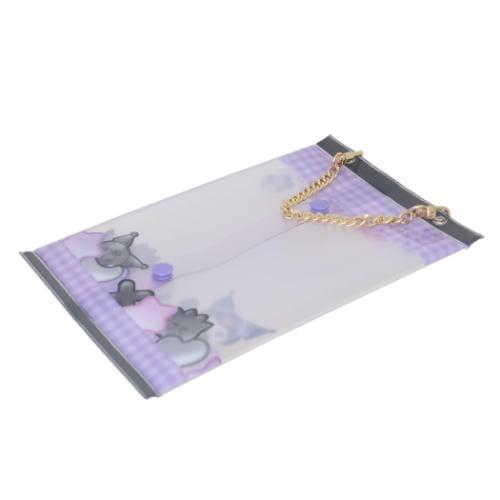 クロミxバッドばつ丸 クリアポーチ パッケージ風おでかけポーチ パープルブラック サンリオ キャラクター グッズ メール便可