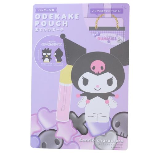 クロミxバッドばつ丸 クリアポーチ パッケージ風おでかけポーチ パープルブラック サンリオ キャラクター グッズ メール便可
