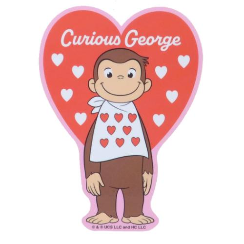 おさるのジョージ ダイカットシール キャラクターステッカー ハート いっぱい 絵本キャラクター グッズ メール便可