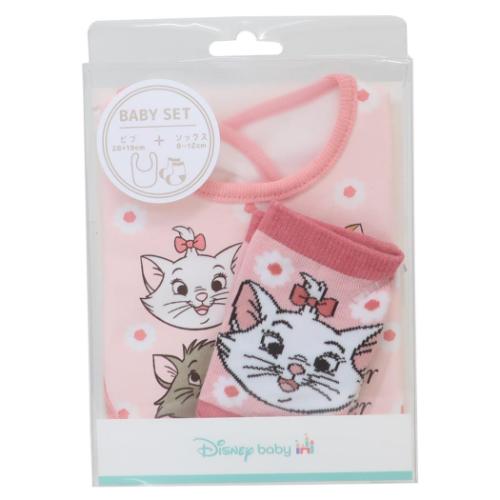 おしゃれキャット ベビー用品 ベビーセット ビブ＆ソックス フラワー ディズニー キャラクター グッズ