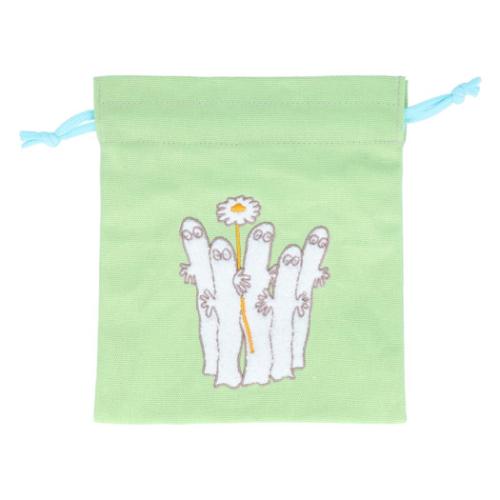 ムーミン 巾着袋 サガラ刺繍きんちゃくポーチ ニョロニョロ A 北欧 キャラクター グッズ メール便可