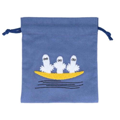 ムーミン 巾着袋 サガラ刺繍きんちゃくポーチ ニョロニョロ B 北欧 キャラクター グッズ メール便可