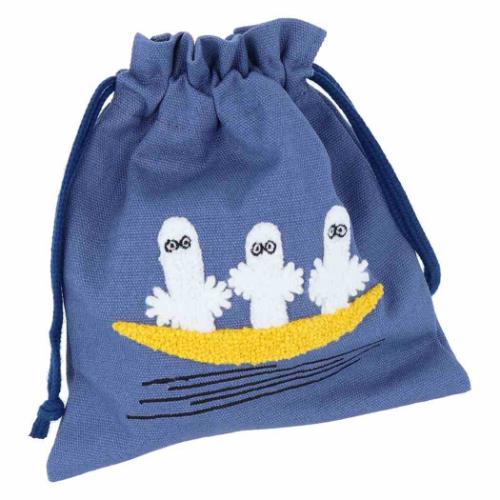 ムーミン 巾着袋 サガラ刺繍きんちゃくポーチ ニョロニョロ B 北欧 キャラクター グッズ メール便可