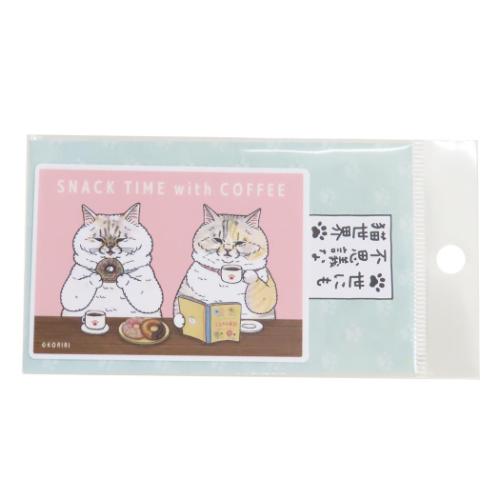 世にも不思議な猫世界 ダイカットシール クロス素材ステッカー COFFEE PINK キャラクター グッズ メール便可