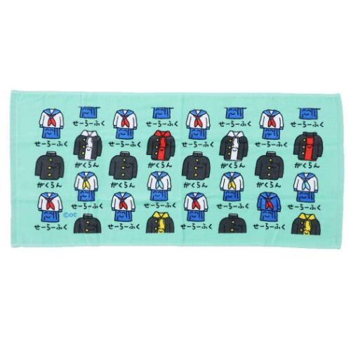 おえかきさん フェイスタオル TOWEL ロングタオル せーらーふくさんとがくらんさん おもしろタオル グッズ メール便可