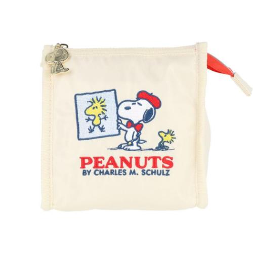 スヌーピー コスメポーチ スタンドポーチ Bon Voyage！ アイボリー ピーナッツ キャラクター グッズ